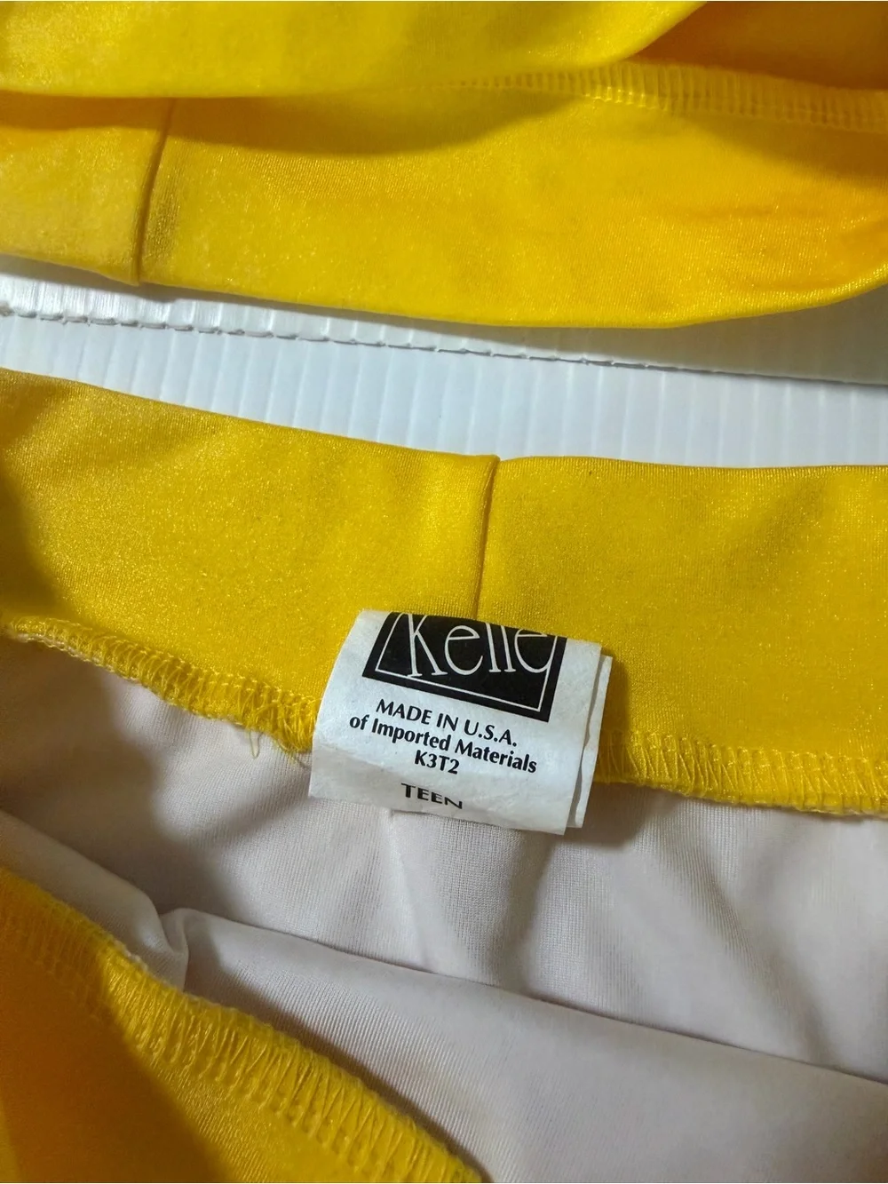 Kelle dance yellow costume 2 piece trunks top POWER THREADS 2821 teen XSA
